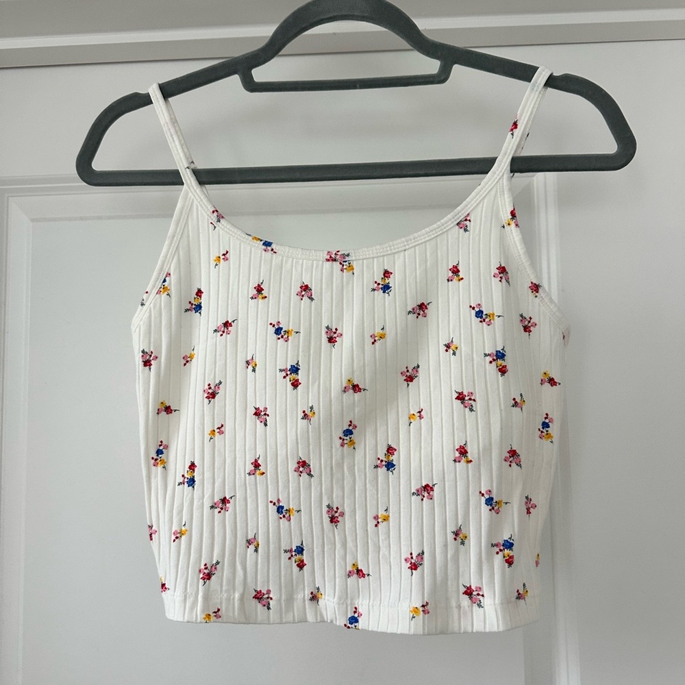 Floral White tank Top
